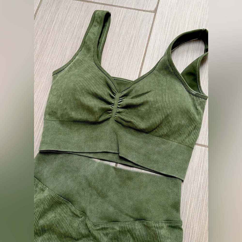 Matching ribbed workout set